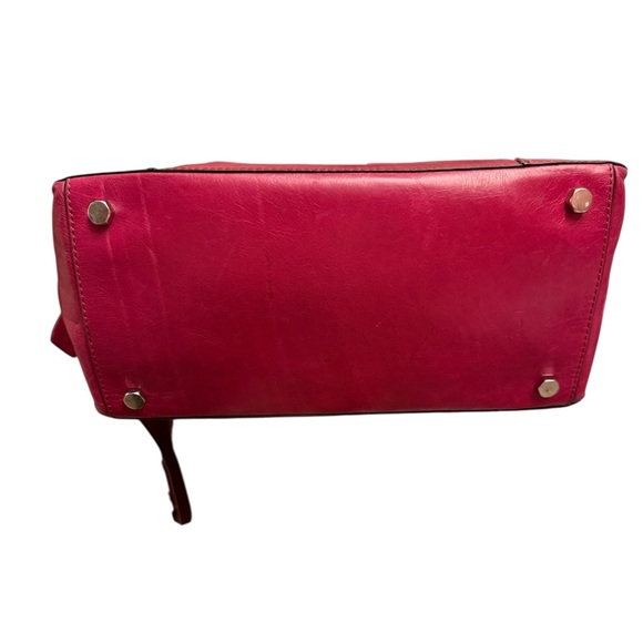 Rebecca Minkoff red/maroon leather bohemian Satchel/tote fringe detailing - Picture 6 of 10